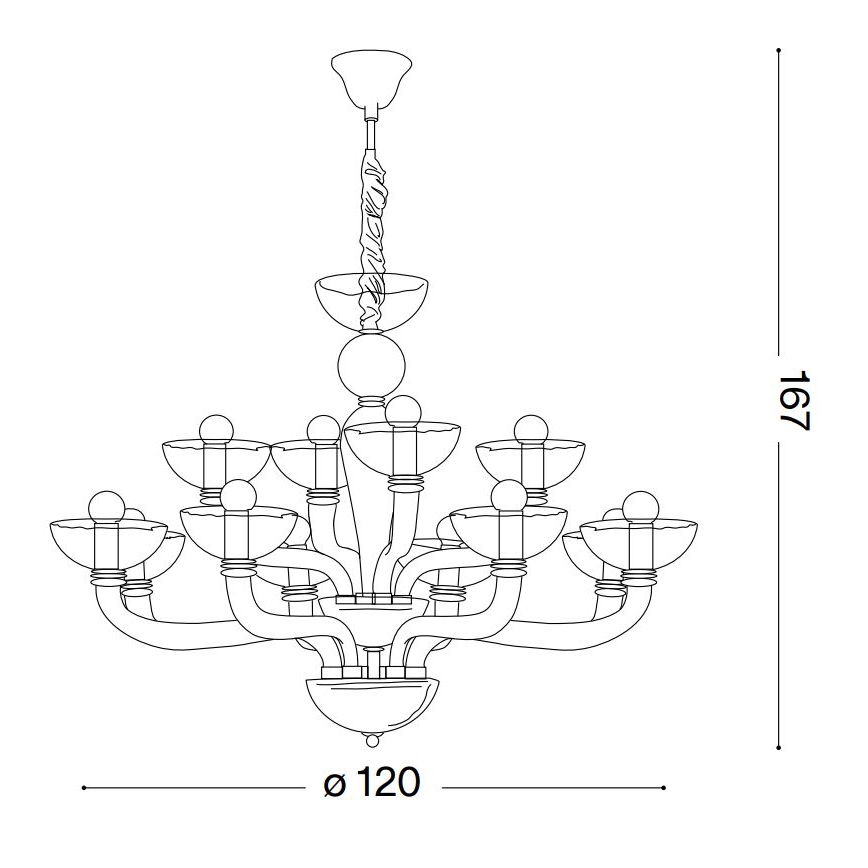Ideal Lux - Lühter CASANOVA 16xE14/40W/230V d. 120 cm hall