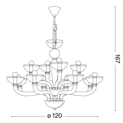 Ideal Lux - Lühter CASANOVA 16xE14/40W/230V d. 120 cm valge
