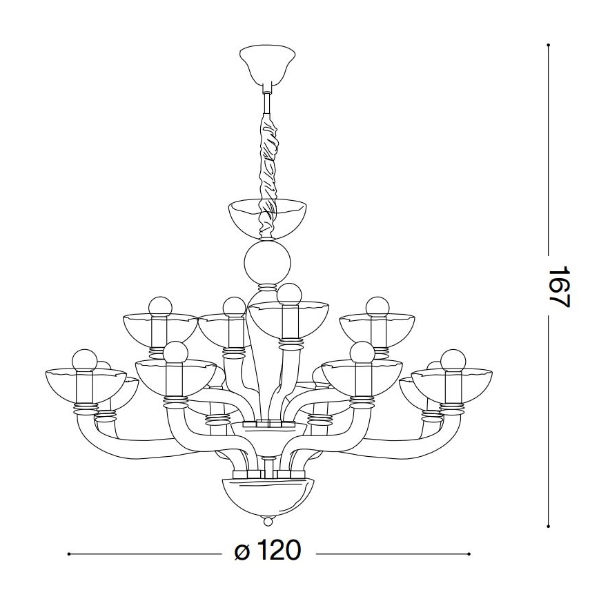 Ideal Lux - Lühter CASANOVA 16xE14/40W/230V d. 120 cm valge