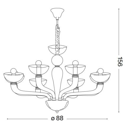 Ideal Lux – Lühter CASANOVA 8×E14/40W/230V