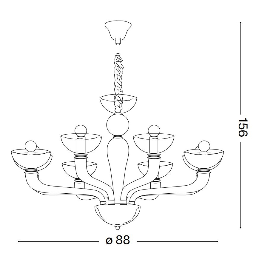 Ideal Lux – Lühter CASANOVA 8×E14/40W/230V
