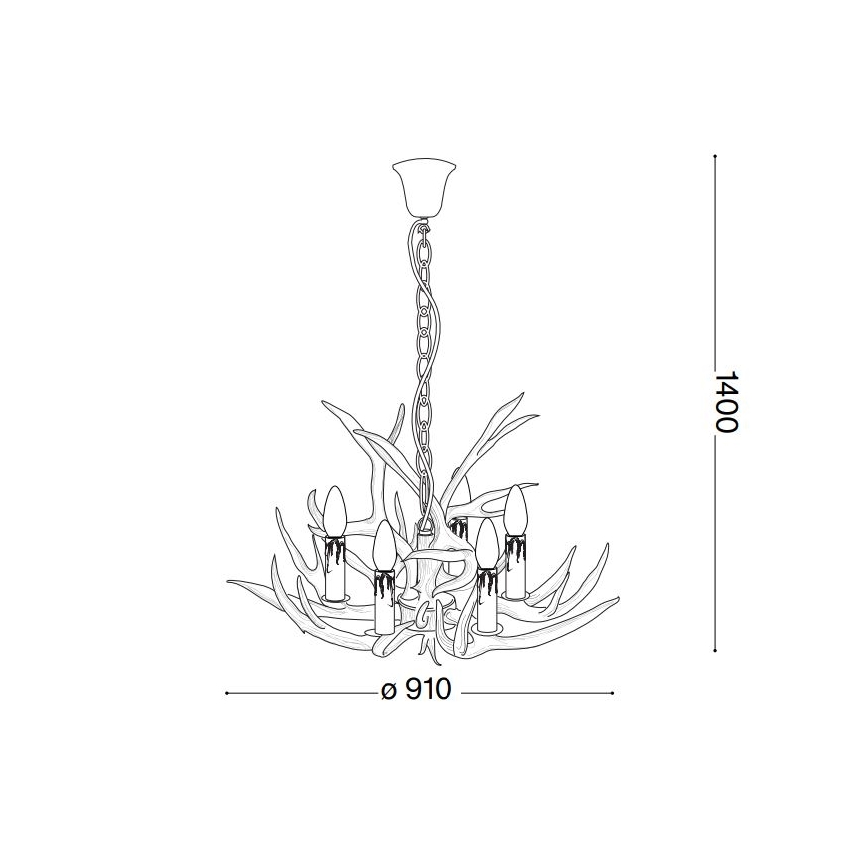 Ideal Lux – Lühter CHALET 8×E14/40W/230V sarved
