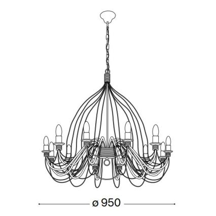 Ideal Lux - Lühter CORTE 12xE14/40W/230V d. 95 cm vask