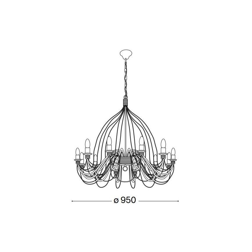 Ideal Lux - Lühter CORTE 12xE14/40W/230V d. 95 cm vask