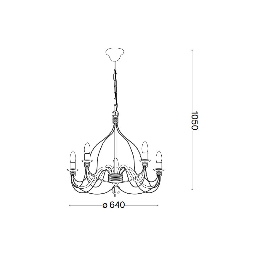 Ideal Lux - Lühter CORTE 5xE14/40W/230V d. 54 cm vask