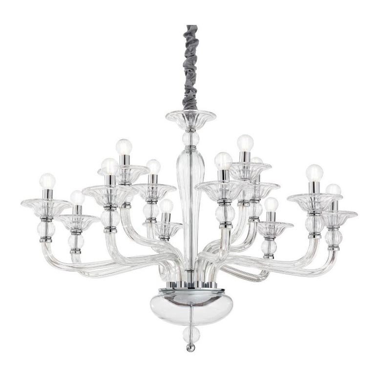 Ideal Lux - Lühter DANIELI 12xE14/40W/230V d. 94 cm läbipaistev