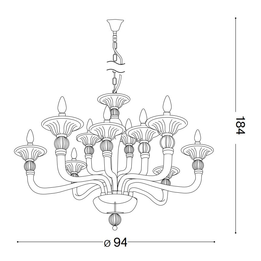 Ideal Lux - Lühter DANIELI 12xE14/40W/230V d. 94 cm läbipaistev