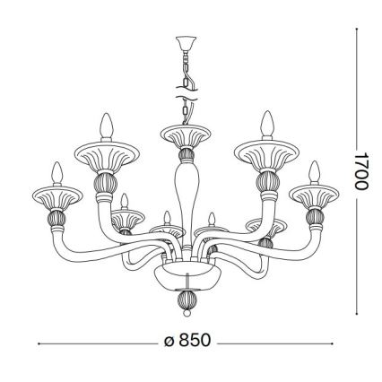 Ideal Lux - Lühter DANIELI 8xE14/40W/230V d. 85 cm messing