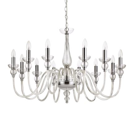 Ideal Lux - Lühter DOGE 12xE14/40W/230V d. 91 cm läikiv kroom