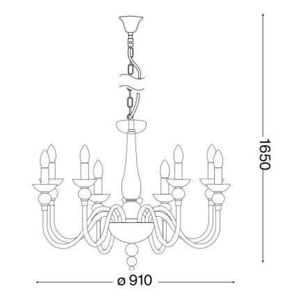 Ideal Lux - Lühter DOGE 12xE14/40W/230V d. 91 cm läikiv kroom