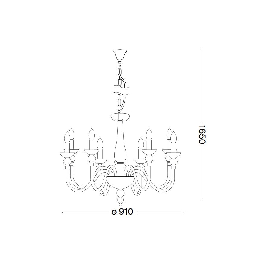 Ideal Lux - Lühter DOGE 12xE14/40W/230V d. 91 cm läikiv kroom