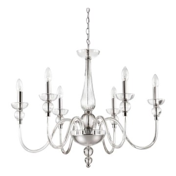 Ideal Lux - Lühter DOGE 6xE14/40W/230V d. 75 cm läikiv kroom