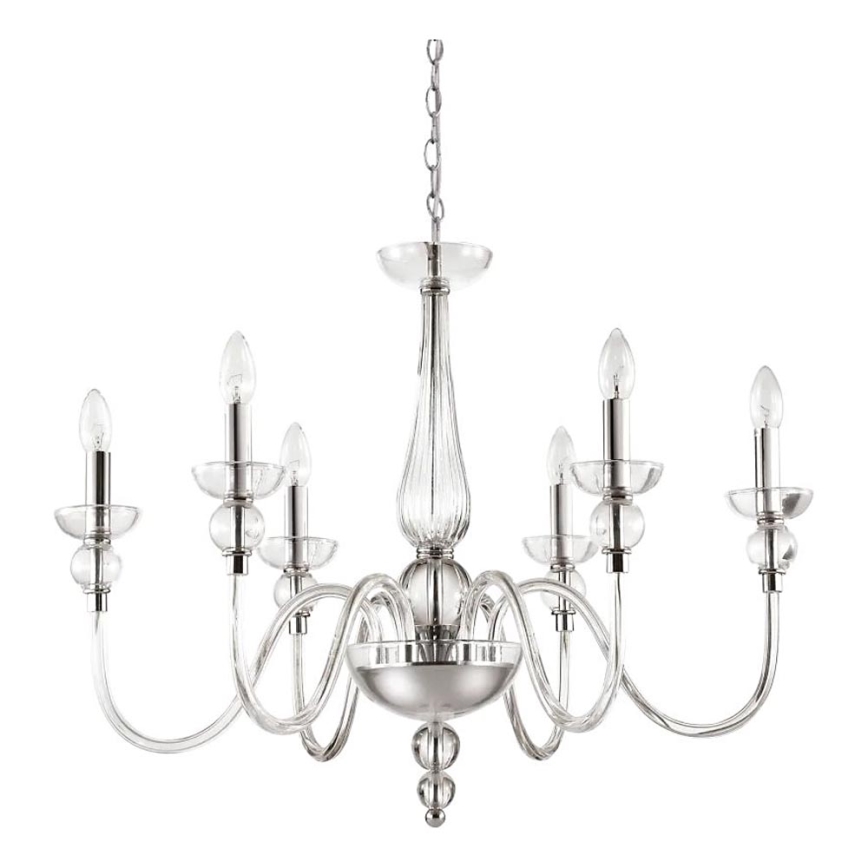 Ideal Lux - Lühter DOGE 6xE14/40W/230V d. 75 cm läikiv kroom