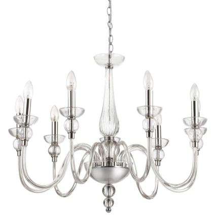 Ideal Lux - Lühter DOGE 9xE14/40W/230V d. 75 cm läikiv kroom