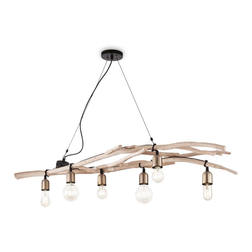 Ideal Lux - Lühter DRIFTWOOD 6xE27/60W/230V guajaav