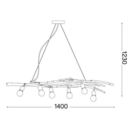 Ideal Lux - Lühter DRIFTWOOD 6xE27/60W/230V guajaav