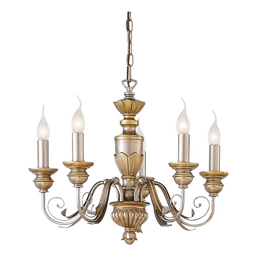Ideal Lux - Lühter FIRENZE 5xE14/40W/230V d. 55 cm kuldne