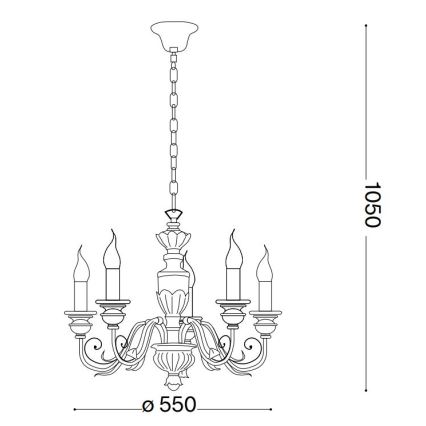 Ideal Lux - Lühter FIRENZE 5xE14/40W/230V d. 55 cm kuldne