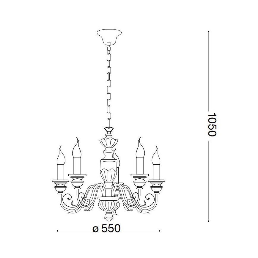Ideal Lux - Lühter FIRENZE 5xE14/40W/230V d. 55 cm kuldne