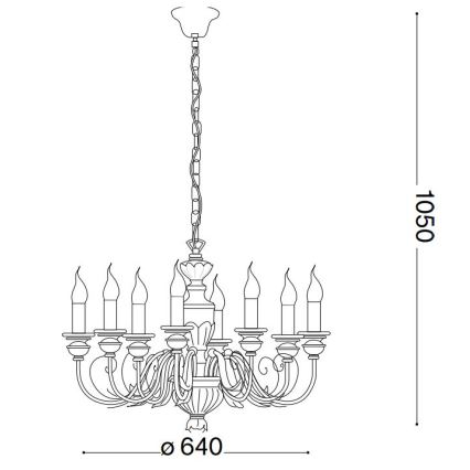 Ideal Lux - Lühter FIRENZE 8xE14/40W/230V d. 64 cm kuldne