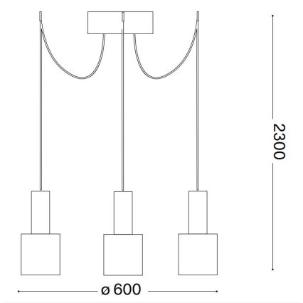 Ideal Lux - Lühter HOLLY 3xE27/60W/230V ämblik must