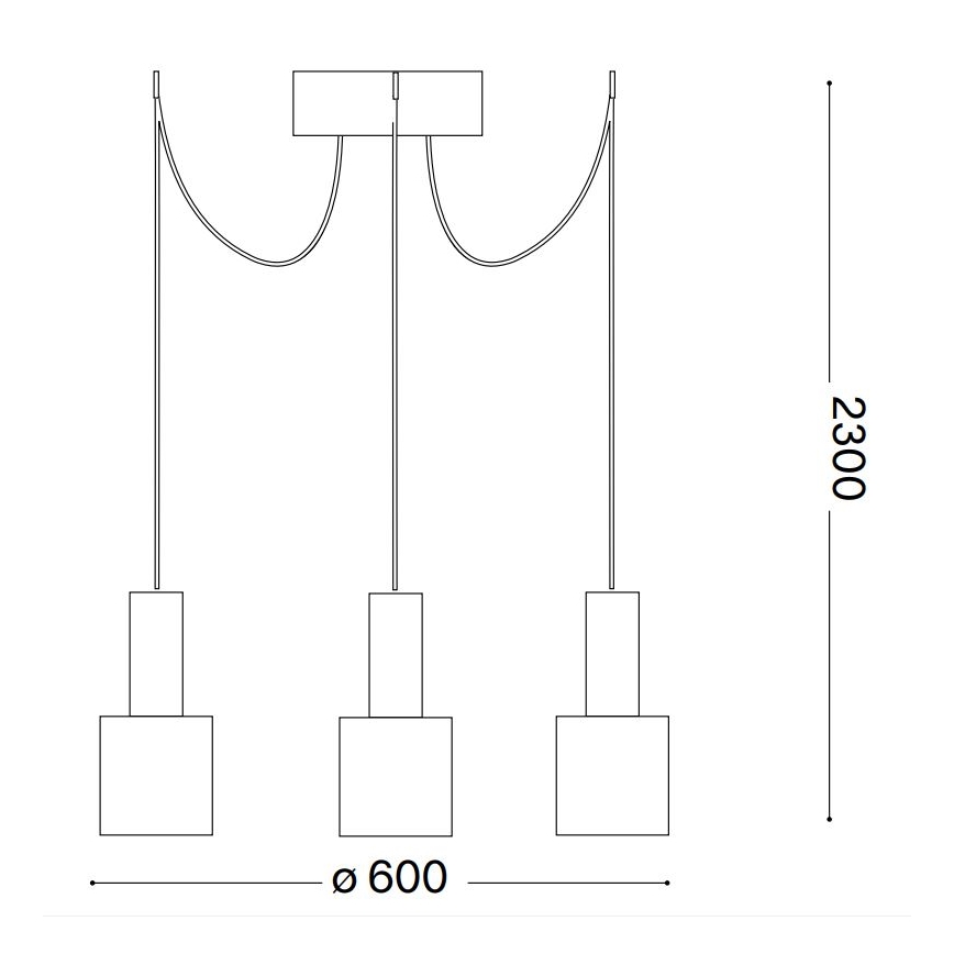 Ideal Lux - Lühter HOLLY 3xE27/60W/230V ämblik must