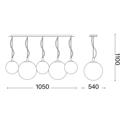 Ideal Lux - Lühter MAPA 5xE27/42W/230V kuldne/suitsune