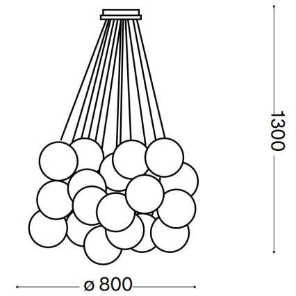 Ideal Lux - Lühter MAPA PLUS 22xE14/40W/230V