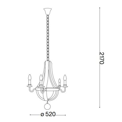 Ideal Lux - Lühter MILLENNIUM 5xE14/40W/230V d. 52 cm pruun