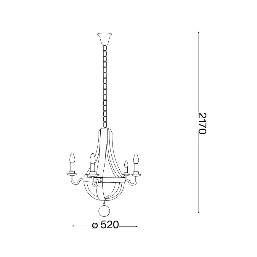 Ideal Lux - Lühter MILLENNIUM 5xE14/40W/230V d. 52 cm pruun