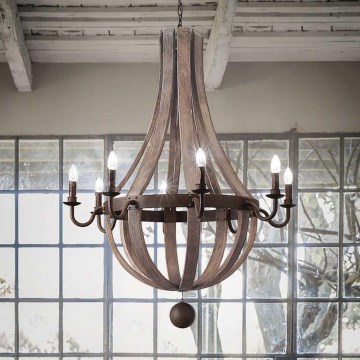Ideal Lux - Lühter MILLENNIUM 8xE14/40W/230V d. 92 cm Kask/pruun