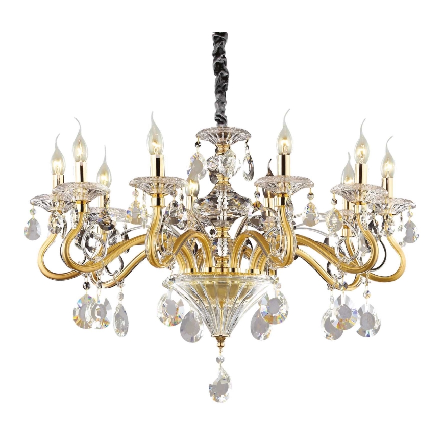 Ideal Lux - Kristall-lühter NEGRESCO 10xE14/28W/230V d. 85 cm kuldne