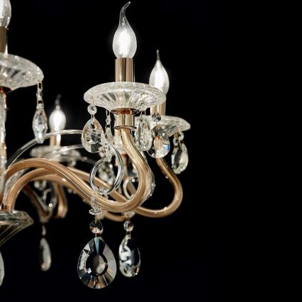 Ideal Lux - Kristall-lühter NEGRESCO 8xE14/28W/230V d. 73,5 cm kuldne