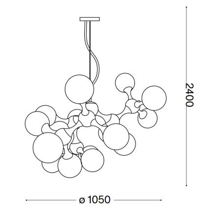 Ideal Lux - Lühter NODI 15xE14/28W/230V messing
