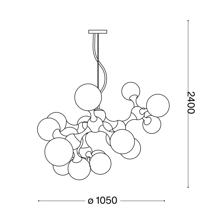 Ideal Lux - Lühter NODI 15xE14/28W/230V messing