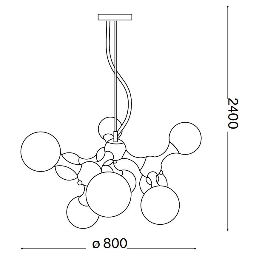 Ideal Lux - Lühter NODI 9xE14/28W/230V messing