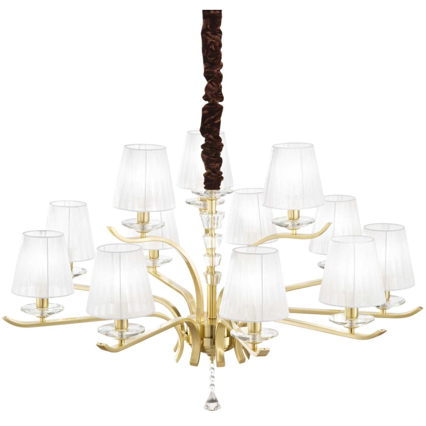 Ideal Lux - Kristall-lühter PEGASO 12xE14/28W/230V d. 102 cm kuldne