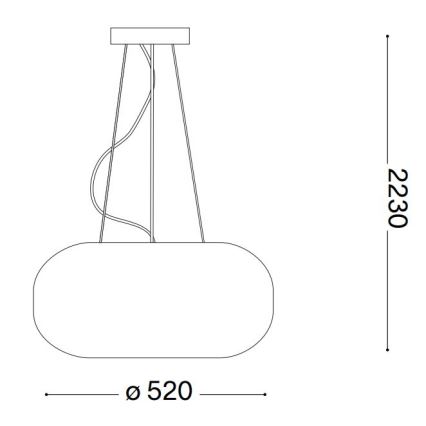 Ideal Lux - Lühter ULISSE 3xE27/60W/230V d. 52 cm valge
