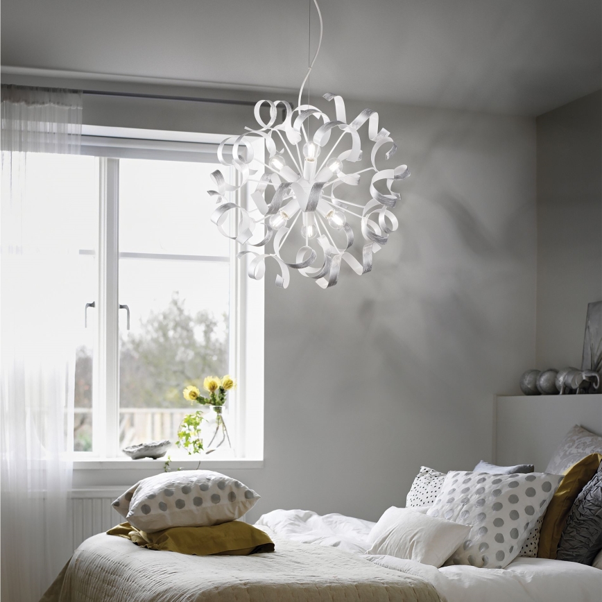 Ideal Lux - Lühter VORTEX 6xE14/40W/230V d. 53 cm hõbedane/paatina