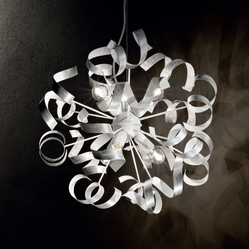 Ideal Lux - Lühter VORTEX 6xE14/40W/230V d. 53 cm hõbedane/paatina