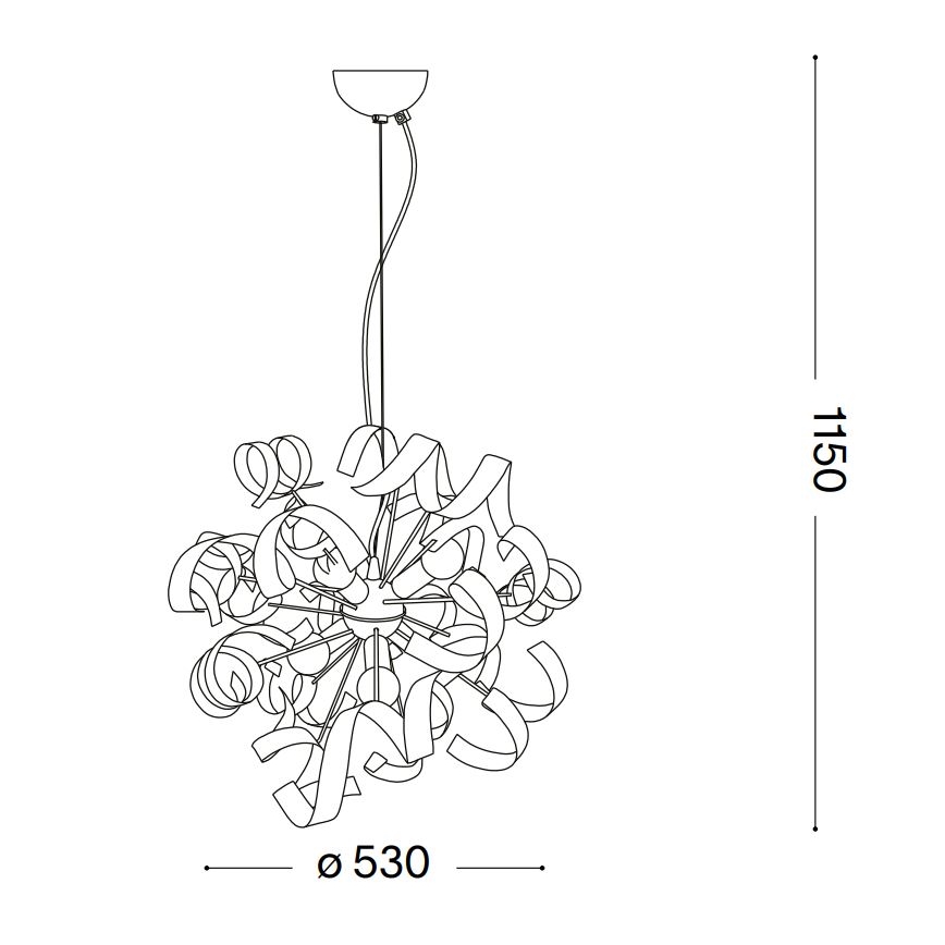 Ideal Lux - Lühter VORTEX 6xE14/40W/230V d. 53 cm kuldne/paatina