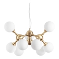 Ideal Lux - NODI kaabliga rippvalgusti 9xE14/28W/230V, läbimõõt 80 cm, messing/valge
