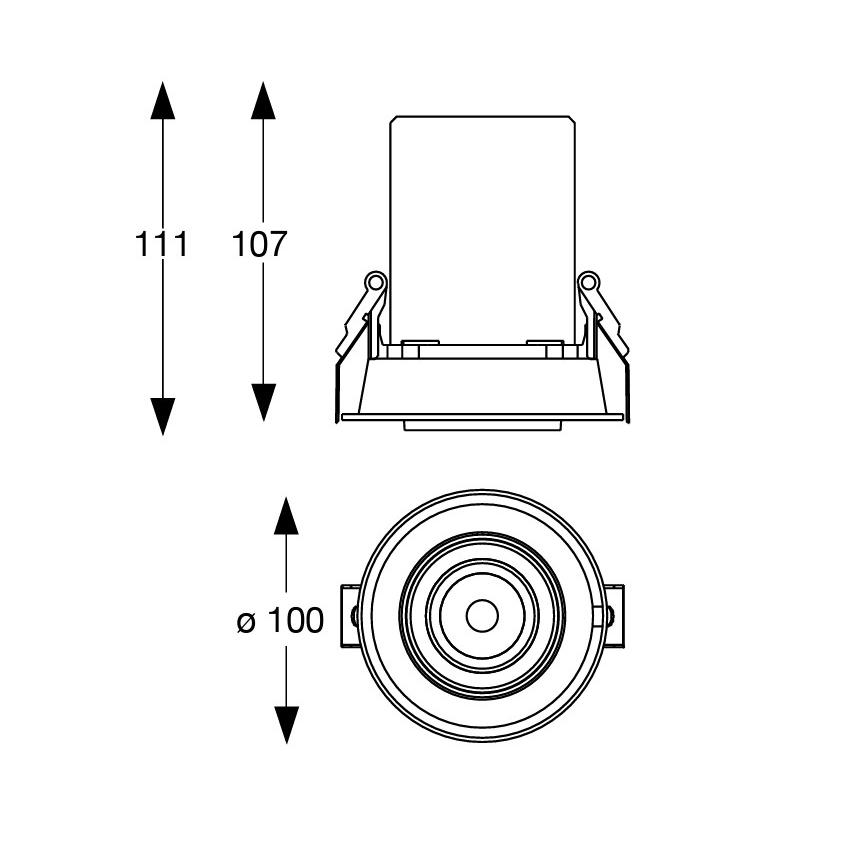 Ideal Lux - NOVA LED süvistatav suunavalgusti, 12 W / 230 V, 4000 K, CRI 90, Ø 10 cm, must