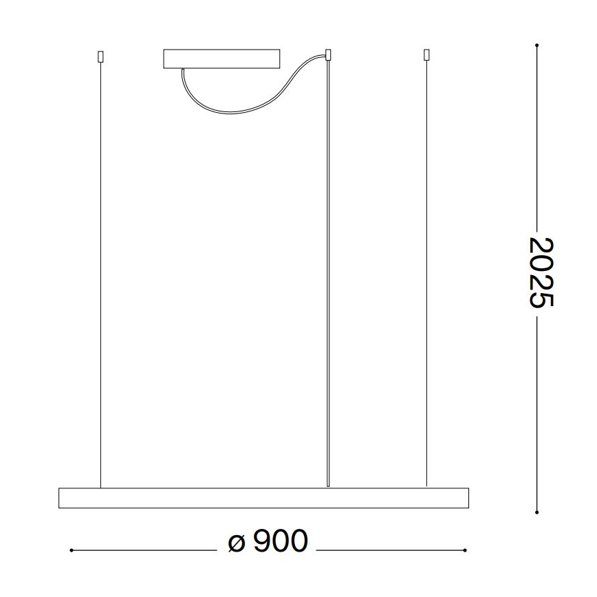 Ideal Lux - LED hämardatav ripatsvalgusti ORACLE SLIM LED/42W/230V 3000K CRI 90 läbimõõt 90 cm valge