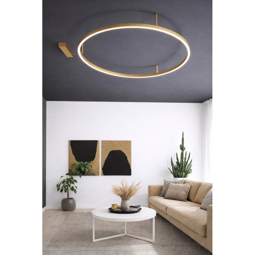 Ideal Lux - LED laelamp ORACLE SLIM LED/53W/230V 3000K CRI 90, Ø 90 cm, kuldne