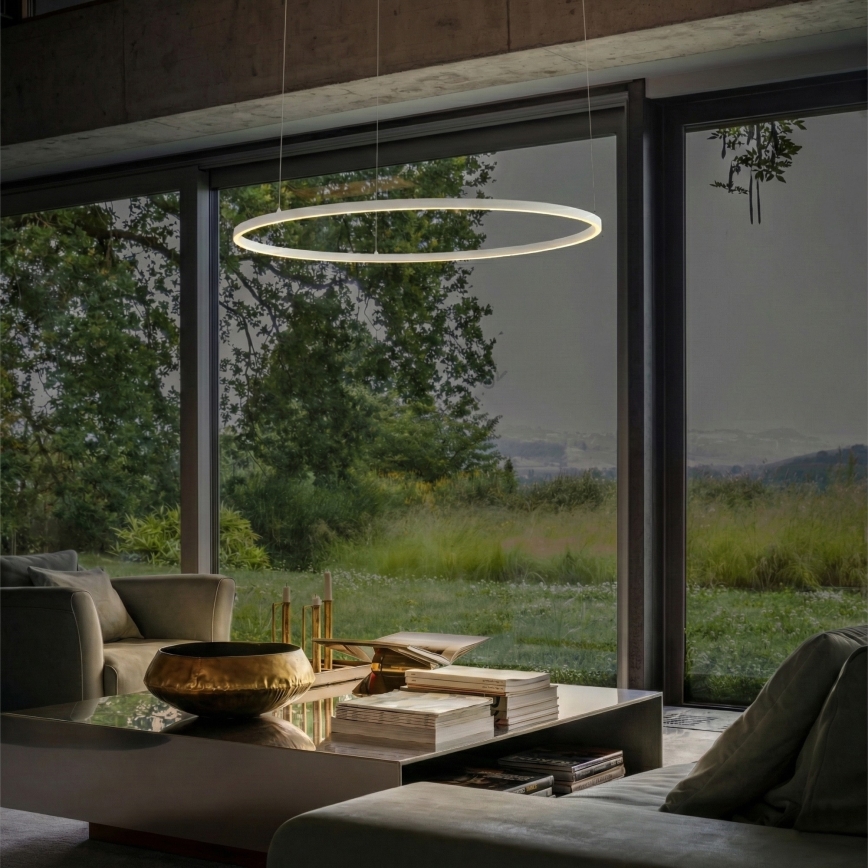 Ideal Lux - kaabliga riputatav LED-lühter ORACLE SLIM LED/53W/230V 4000K CRI 90 Ø 90 cm valge