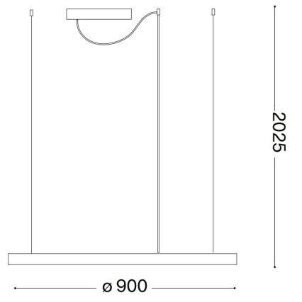 Ideal Lux - kaabliga riputatav LED-lühter ORACLE SLIM LED/53W/230V 4000K CRI 90 Ø 90 cm valge