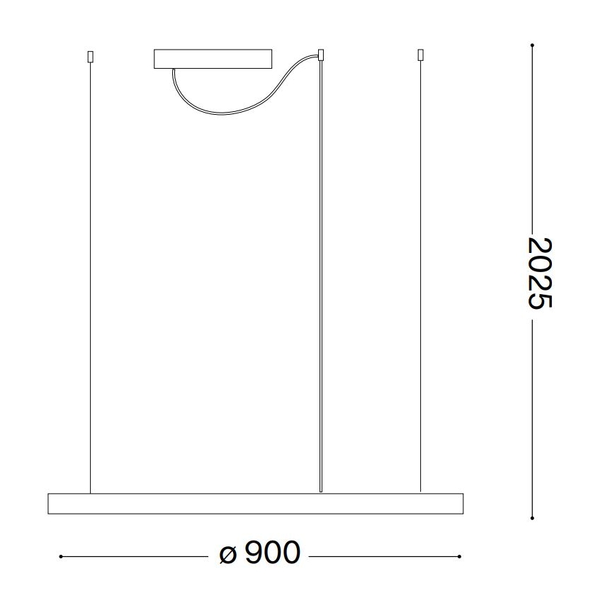 Ideal Lux - kaabliga riputatav LED-lühter ORACLE SLIM LED/53W/230V 4000K CRI 90 Ø 90 cm valge