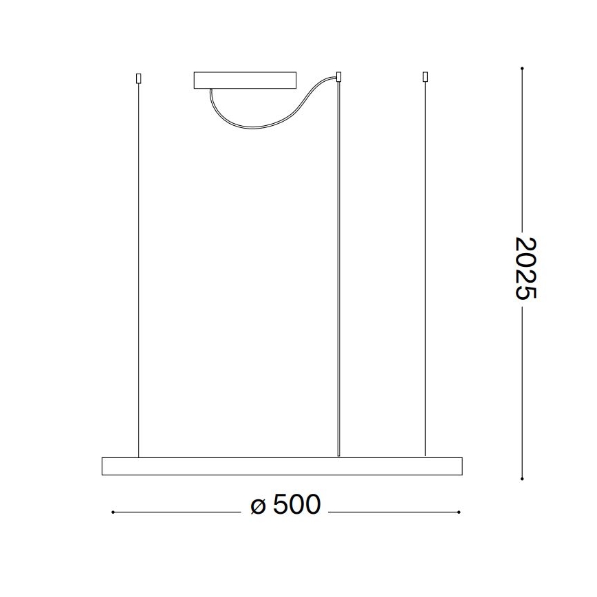 Ideal Lux - ORACLE SLIM LED-rippvalgusti kaabliga, 29 W, 230 V, 4000 K, CRI 90, Ø 50 cm, valge