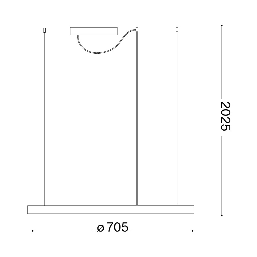 Ideal Lux - ORACLE SLIM kaabliga LED-rippvalgusti LED/37W/230V 3000K CRI 90, läbimõõt 70 cm, kuldne
